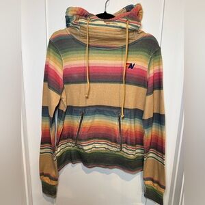 Aviator Nation Multicolor Striped High Neck Hoodie - small (matching set)